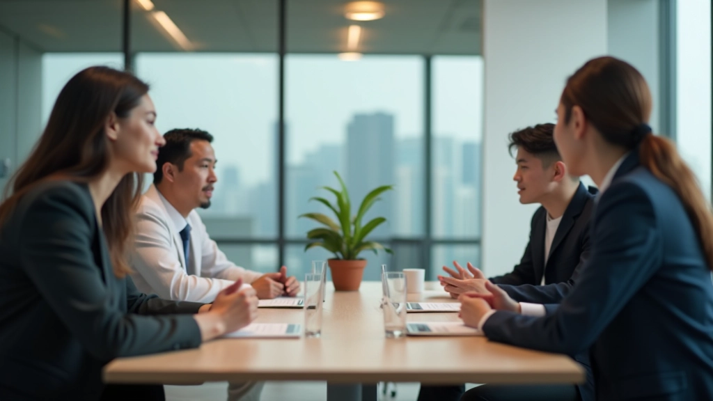 Diverse team engaged in meaningful discussion in a professional meeting